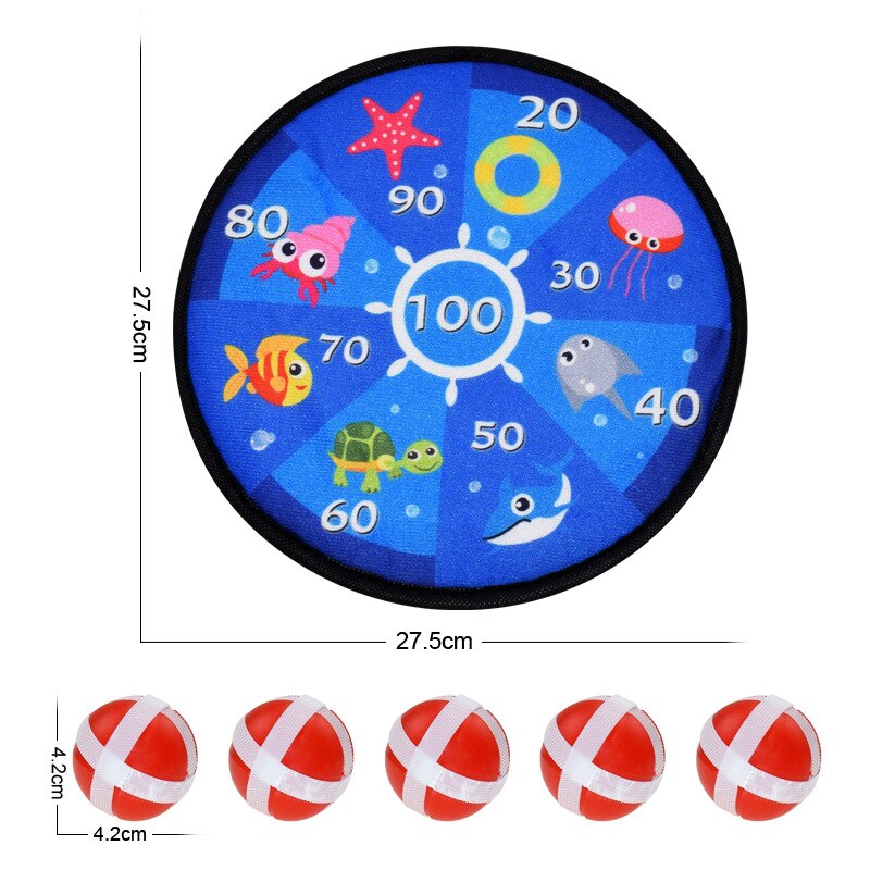 Cartone animato a doppia faccia DartBoard lanciare palline appiccicose Sport al coperto giocattolo famiglia gioco interattivo dardo regalo di natale per bambini: 3