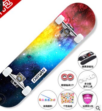 Skate Scooter Beginners Adult Children Boys Girls Teenagers Skateboard Adult Double Warped Scooter: 9