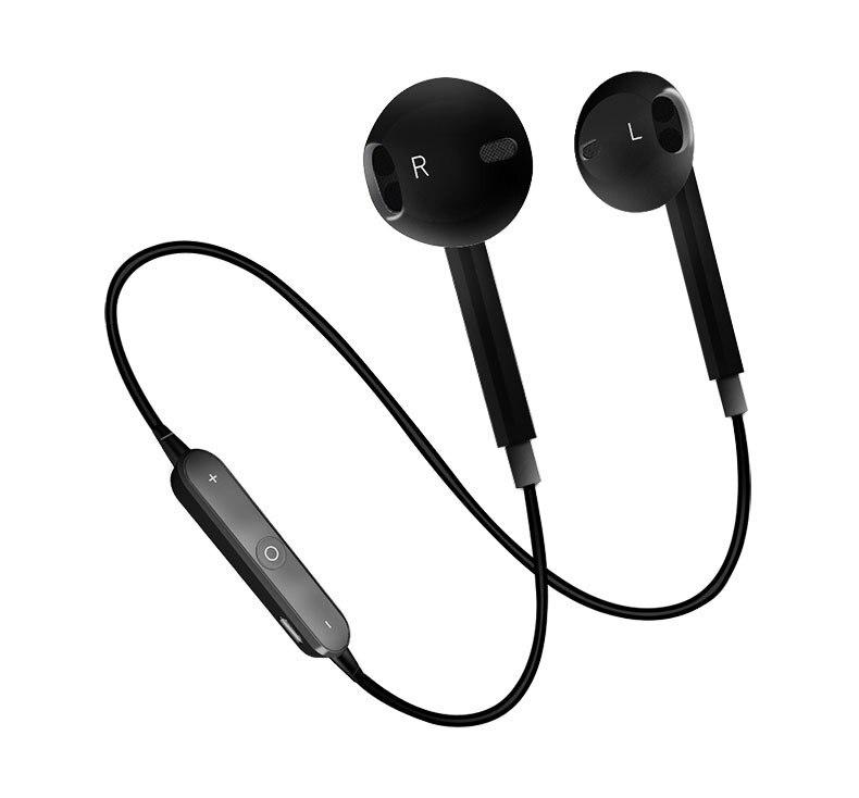 Wireless Magnetic Bluetooth 4.2 Headset Sports Earbud Headset with Microphone for Iphone Samsung Huawei: E078-black