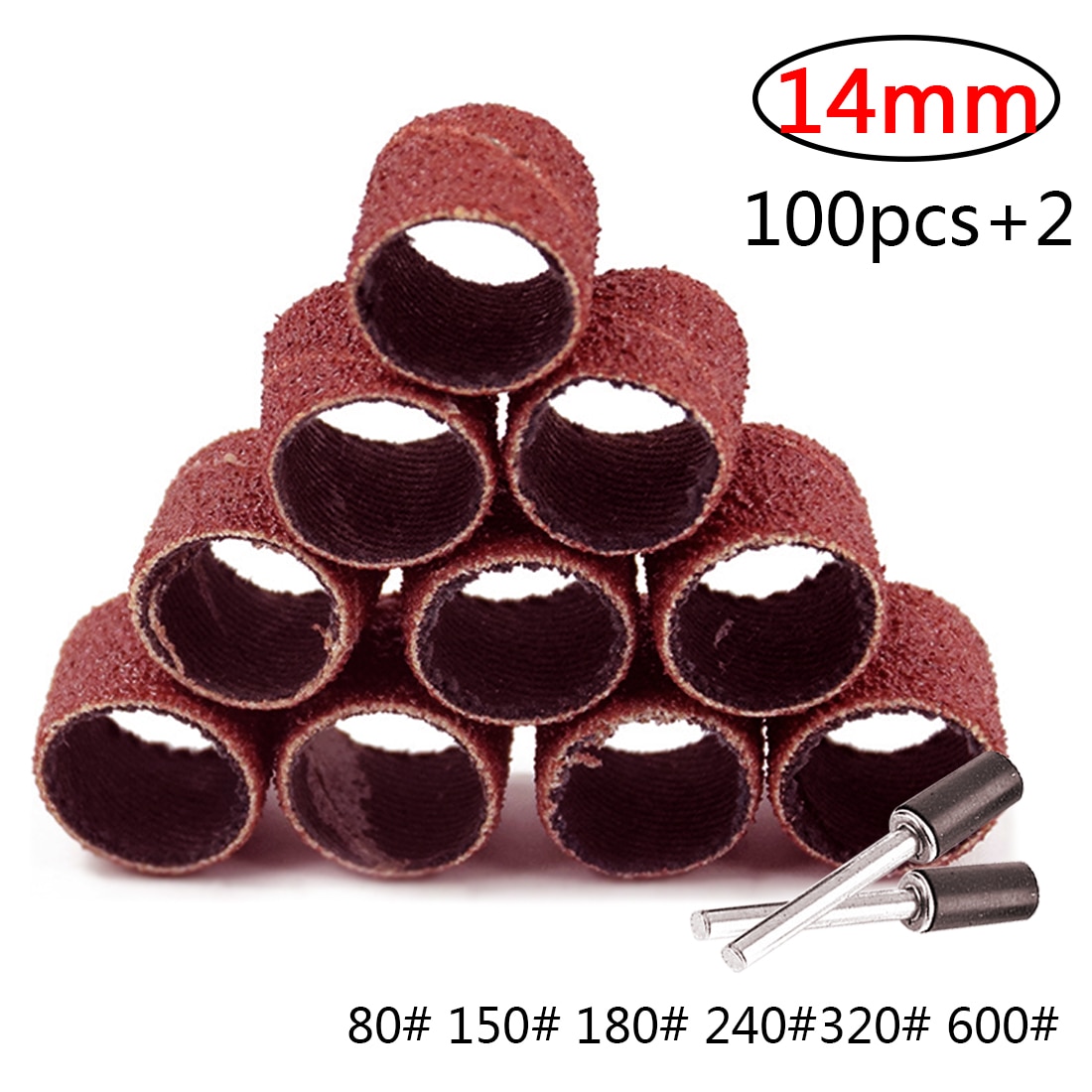 100 Manchons De Ponçage 1/4 De Pouce - Grain 80 - Pour Mini Perceuse/ponceuse