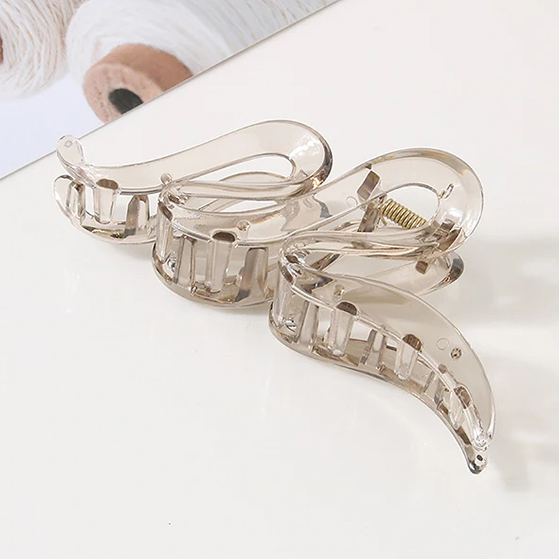 Grampo de Cabelo Tubarão Ondulado 13CM - Pinça Acrílica Fosca/Transparente para Mulheres e Meninas Acessórios de Cabelo