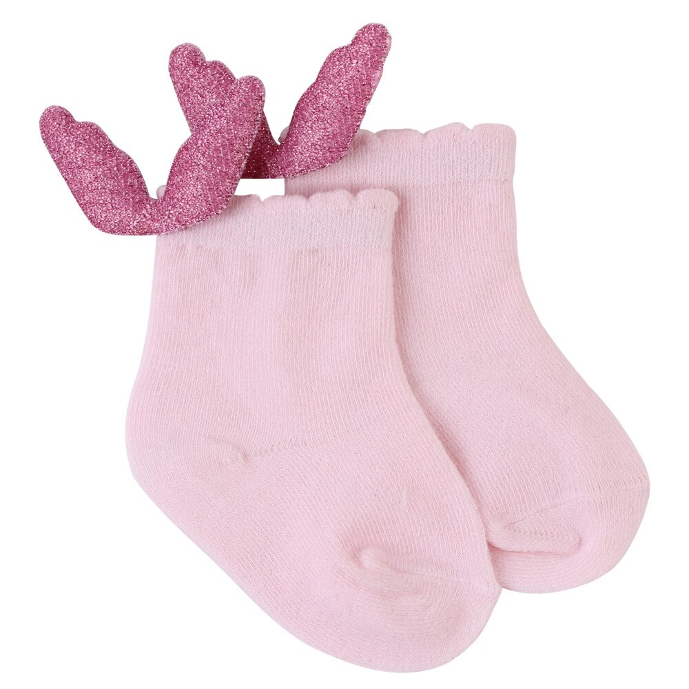 Chaussettes pour bébé, 1 paire, ange, jolies chaussettes en coton, chaudes pour -né, filles, garçons, accessoires de vêtements pour bébés: Pink / 12M