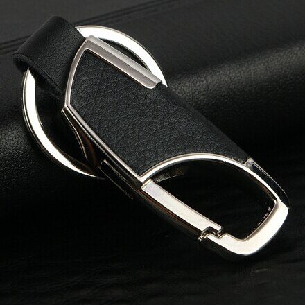 Car-Styling Metal Key Ring Cowhide KeyChain For Toyota Camry Corolla RAV4 Yaris Highlander Land Cruiser PRADO Vios Vitz Reiz