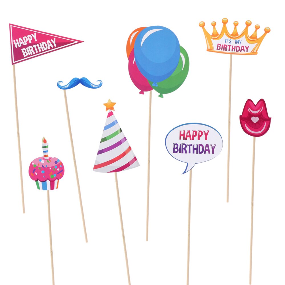 22 Pcs Photo Booth Props Funny Birthday Decor for Celebrating Birthday
