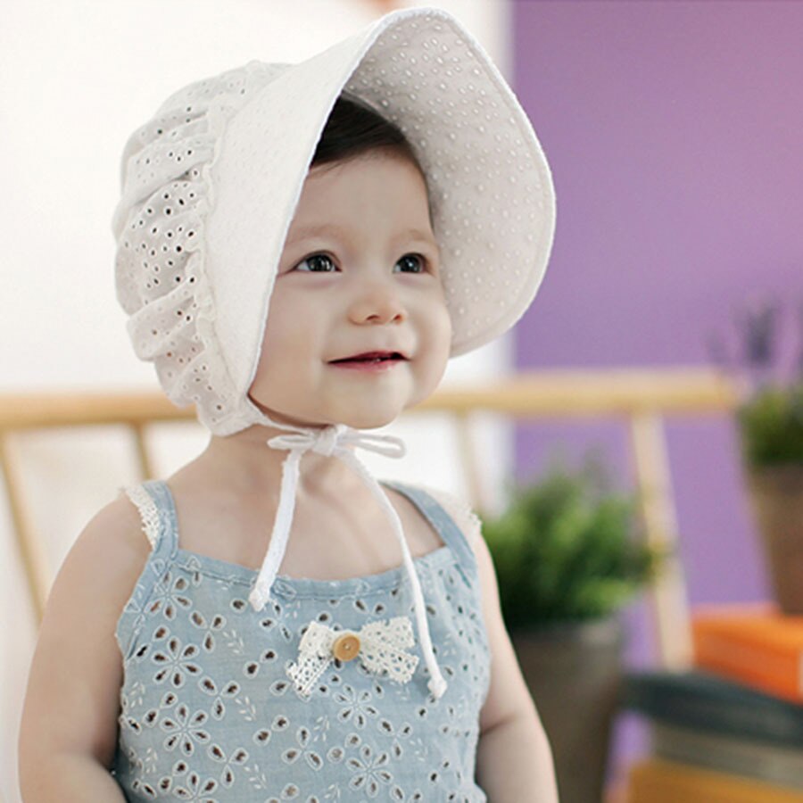 Chapeau en dentelle pour bébés filles | Chapeau avec fleur ajourée, seau ajouré, chapeau de plage pour enfants, accessoires pour bébés et -né