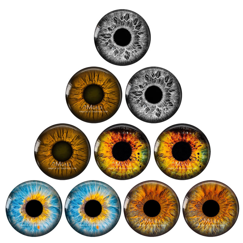 5 Paare/Beutel 14 mm Augenchips, geeignet für Bly das Puppe, superdünne Pupillen-Glascabochons, DIY-Zubehör, Großartikel Ich bin: Orange