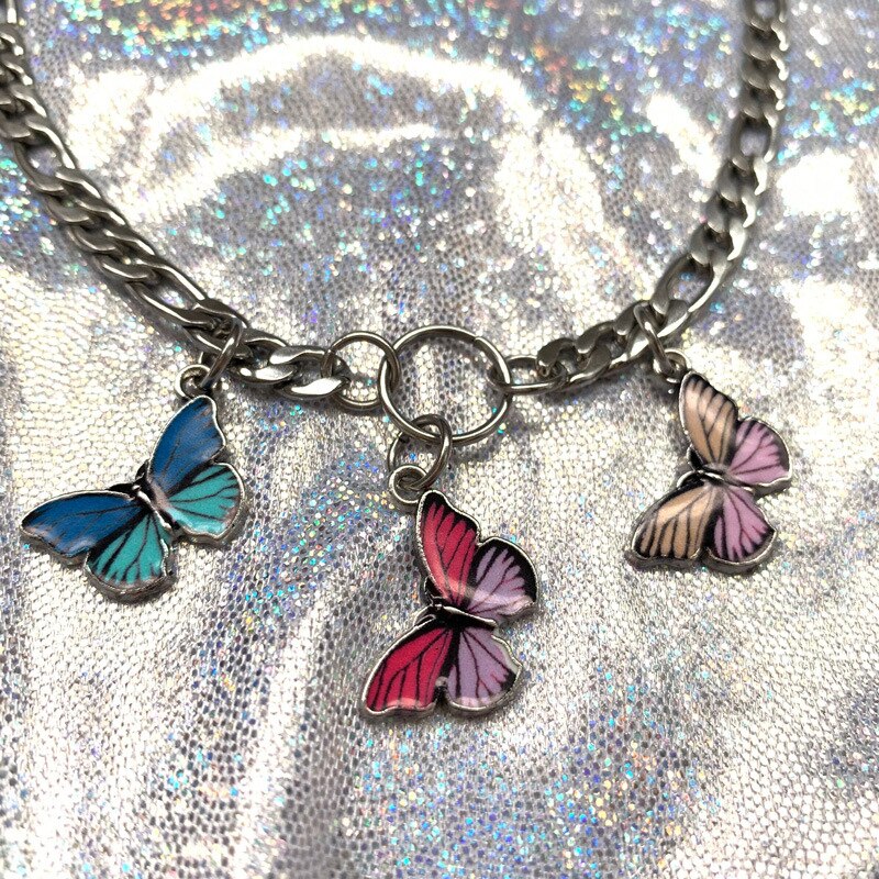 Vlinder hanger choker ketting sieraden op de nek roestvrij staal sieraden vrouw e-girl stijl dames accessoires