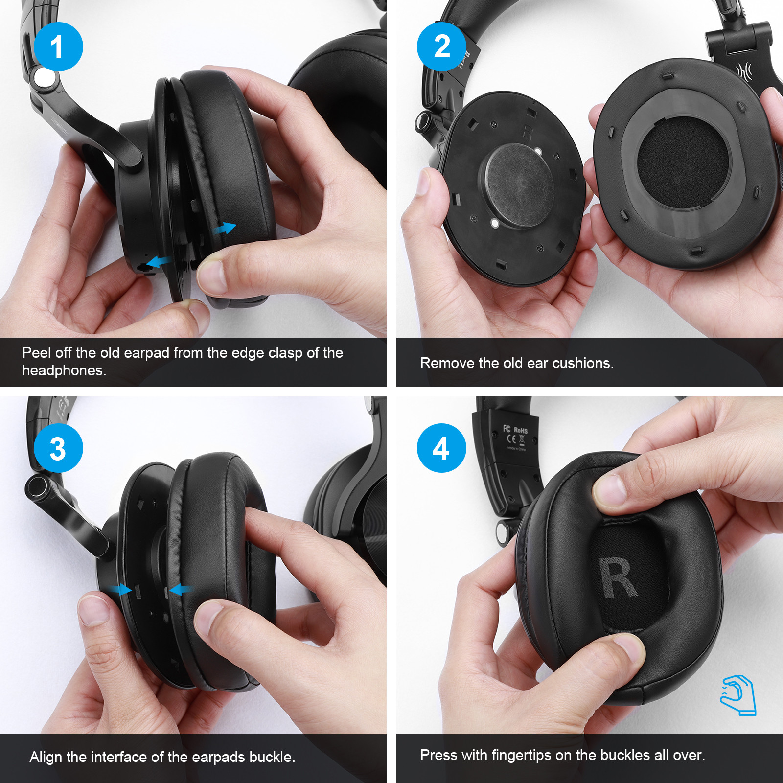 1 paar Vervanging Hoofdtelefoon Oorkussen Kussens Cover Voor Oneodio A70 A71 A71D Hoofdtelefoon Over-Ear Zachte Memory Foam oorkussens