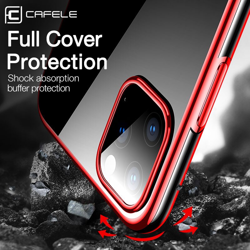 Cafele Luxe Plating Case Voor iPhone 11 Pro Max Soft TPU Transparant Telefoon Case Voor iPhone 11 pro max Ultra dunne Back Cover