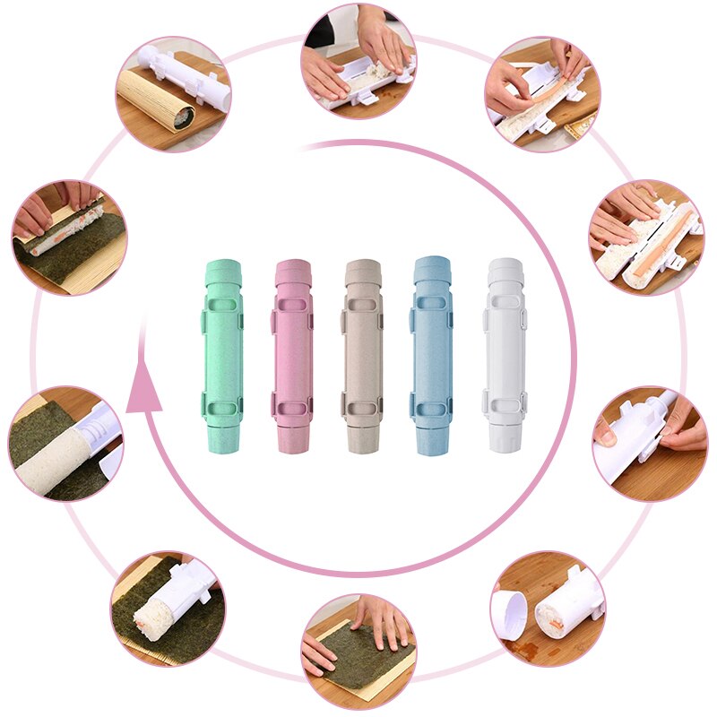 Sushi maker rask sushi bazooka japansk rulle risform vegetabilsk kjøtt rullende diy sushi maskin kjøkken sushi verktøy