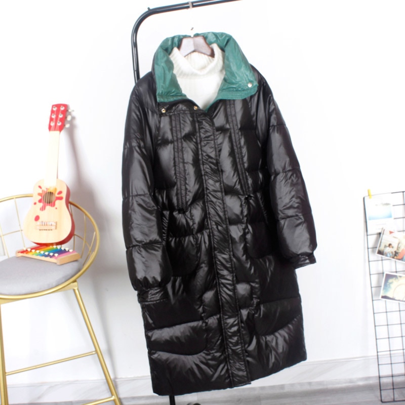 Plus Size Red Stand Collar Zip Up Drawstring Duck Down Down Jacket Winter main image 1