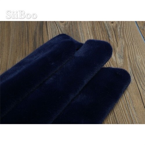 1.5 Cm Lange Stapel Pluche Faux Mink Fur Stof Voor Vrouwen Herfst Jas Kraag Fotografie Achtergrond Tissu Fausse SP6082: Navy Blue