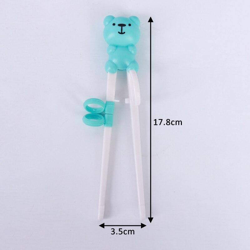 1Pcs Cute Cartoon Baby Beginner Training Chopsticks Food Grade Silicone Animal Pattern Baby Learning Chopsticks Tableware: blue