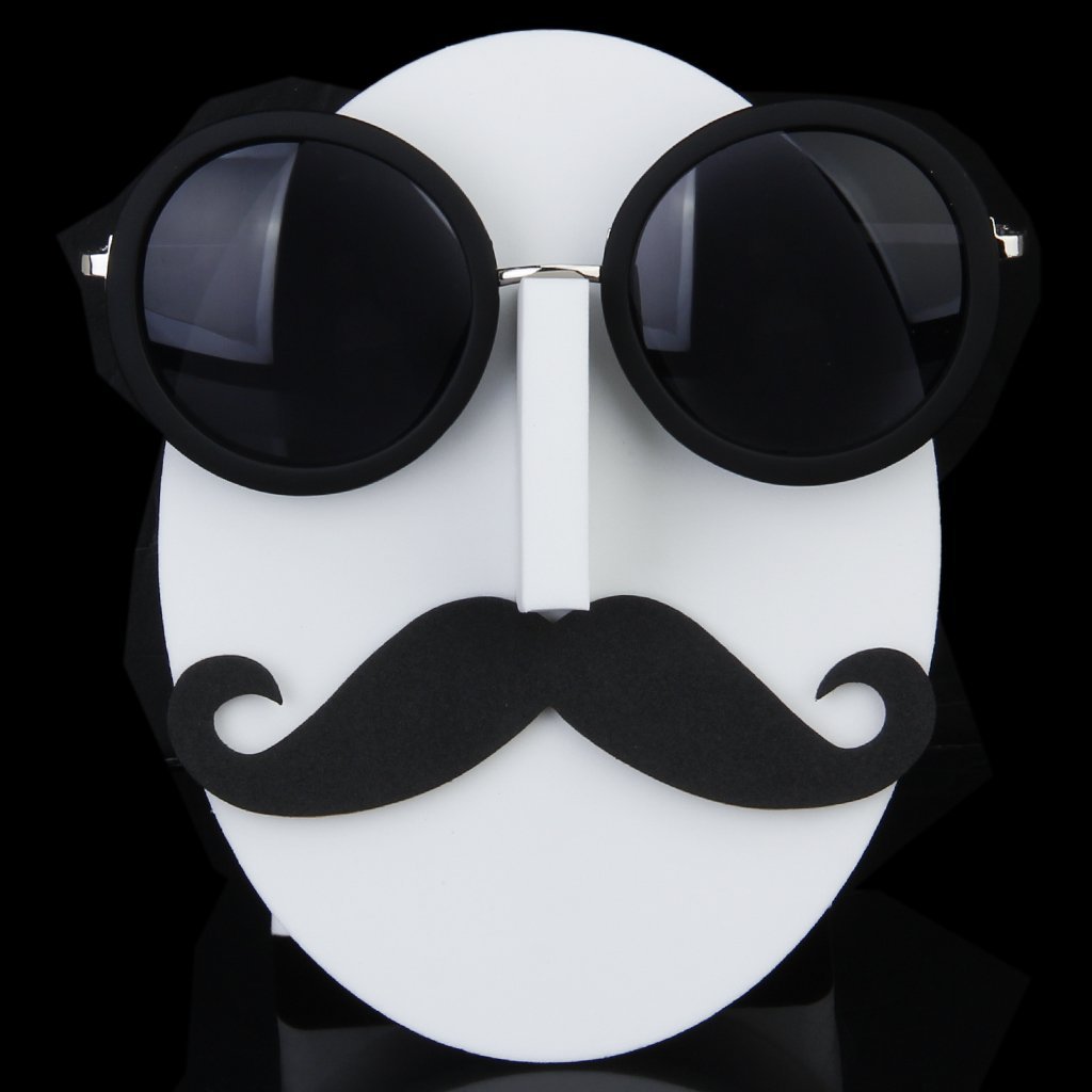 Mustasch ansiktsglasögon / solglasögon / glasögon displayhållare ---a01