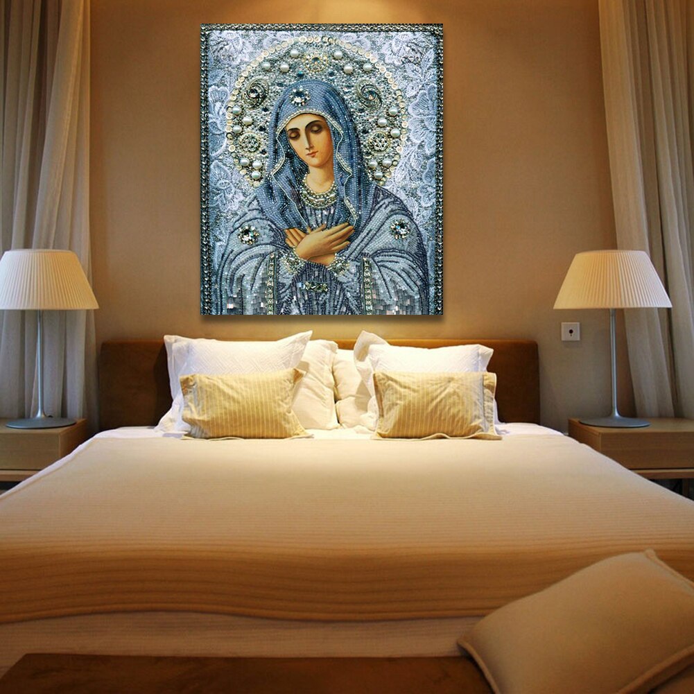 Gedeeltelijke Borduurwerk Diamant Schilderij 5D Diy Maria Religie Kruissteek Ambachtelijke Mozaïek Foto Handwerkpakketten Muur Decoratie