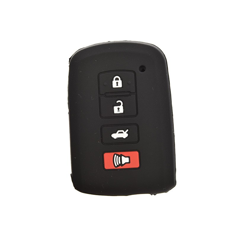 Siliconen hoesje voor toyota camry rav 4 avalon afstandsbediening smart key 4 knoppen zwart