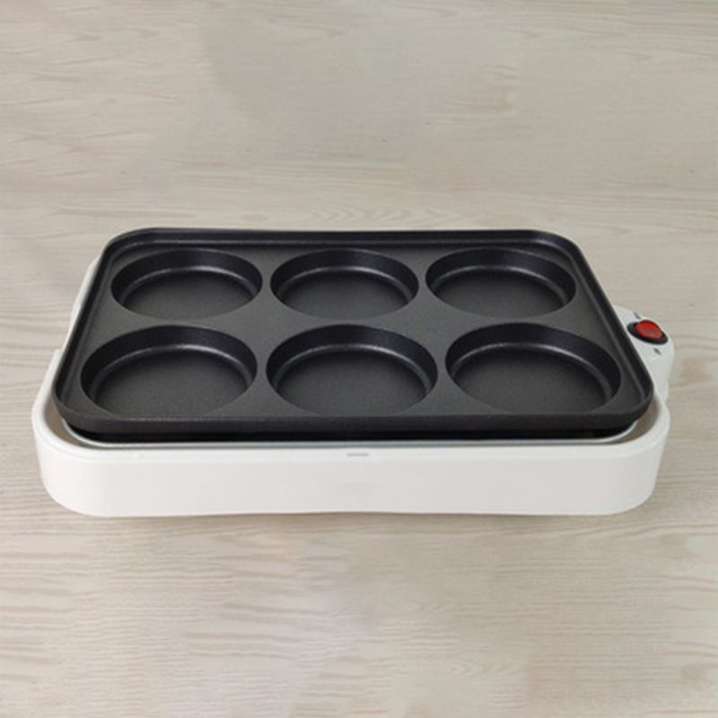 800W Snack Maker Egg Hamburger Wheel Cake Maker famiglia 6 cavità macchina da forno multifunzione