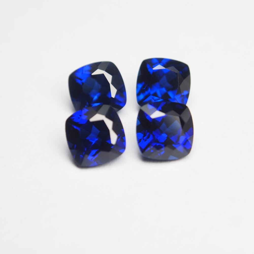 6*6 Mm 10 Stuk/zak 5A Kussen Cut Lab Royal Blue Sapphire 35 # Korund Saffier