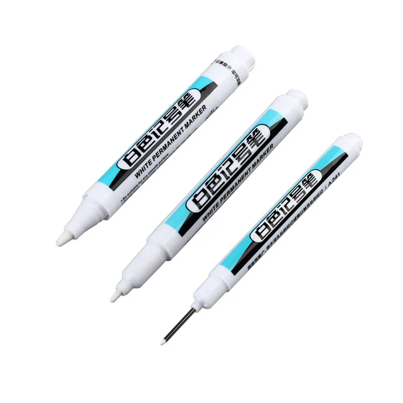 Białe pisaki 0,7/1,0/2,5 mm Wodoodporne, oleiste, trwałe markery robić drewna, kamienia, tworzywa sztucznego, skóry, szkła, metalu, ceramiki: zielony