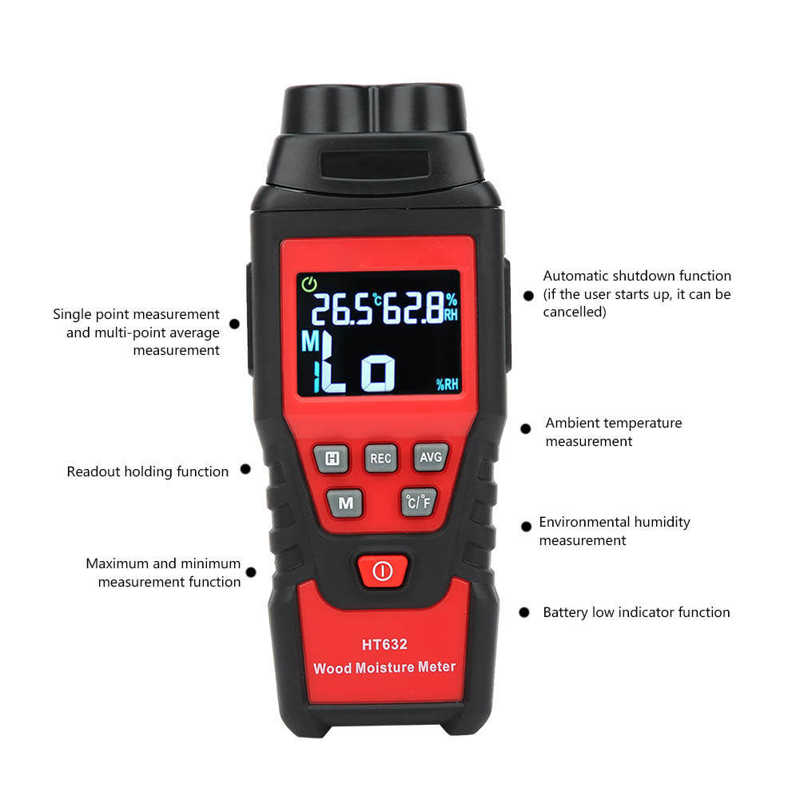 Hout Vochtmeter HT632 Hout Vochtigheid Meten Testing Tool Hout Vochtmeter