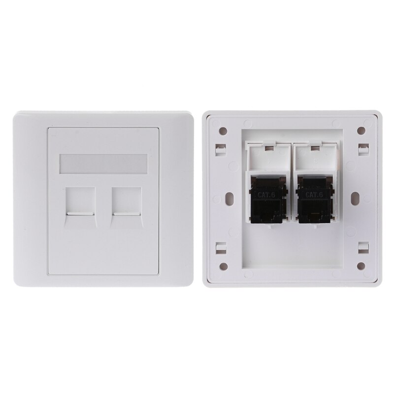 2 poorten CAT5 RJ45 Netwerk Muur Plaat Met Vrouwelijk Naar Vrouwelijke Connector