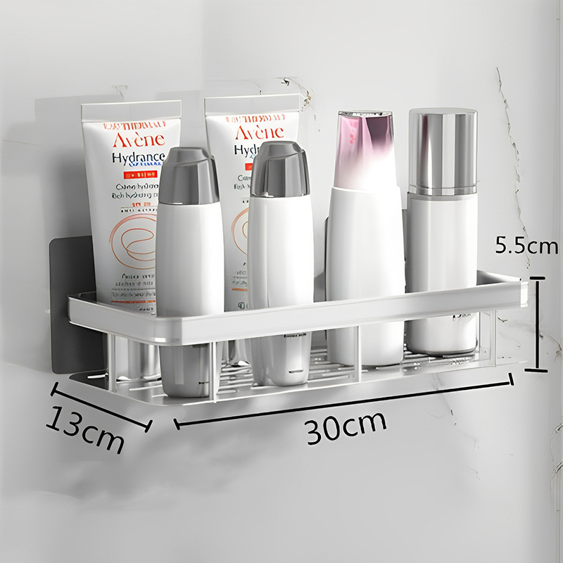 Punch Gratis Wandmontage Badkamer Plank Geen Boor Douche Plank Keuken Organizer Shampoo Rek Make-up Organizer: Rood