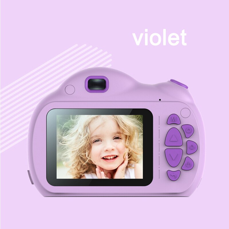 Genopladelige foto video afspilning kameraer børn legetøj mini kamera barn 2.4 tommer ips skærm børn uddannelsesmæssige: Violet