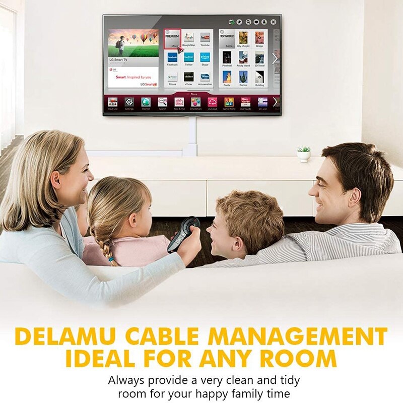 Cable Concealer, PVC Mini Cord Cover, Paintable Raceway Kit for Hiding a Single Ethernet Cable, Speaker Wire, 2Pack