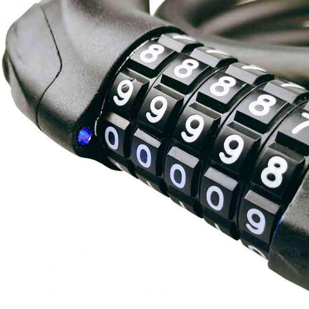 bike lock bicycle anti-theft lock universal protection lock 5-digit code lock with bicycle light anti-theft bicycle chain