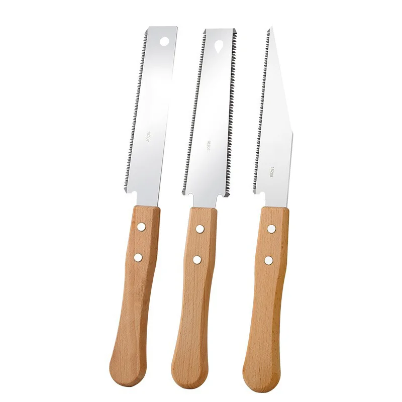 Puuntyöstökäsisaha luistamaton puinen kahva joustava käsisaha tasaleikkaukseen sopii kotitalouksien puuntyöstötyökaluille sahat