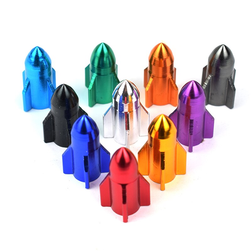 4pc/8pc Aluminum Rocket Tire Rim Schrader Valve Wheel Stem Caps Car Motorcycle Bicycle Wheel Tire Cap Bicycle Accessories