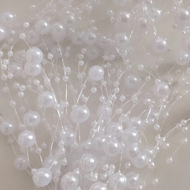 Bougies flottantes, remplissage de Vase, ficelle de perles, décoration de Table de mariage, surbrillance artificielle, chaîne de perles, chaîne en Faux plastique, 5 pièces: WHITE