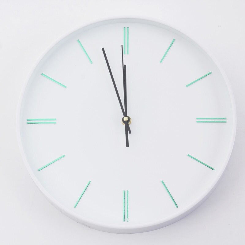Simple Wall Clock European Style Home Mute Wall Clock Pastoral Style Wall Clock Sweep Circle Clock Stic: 3001 No Word Green Stripe