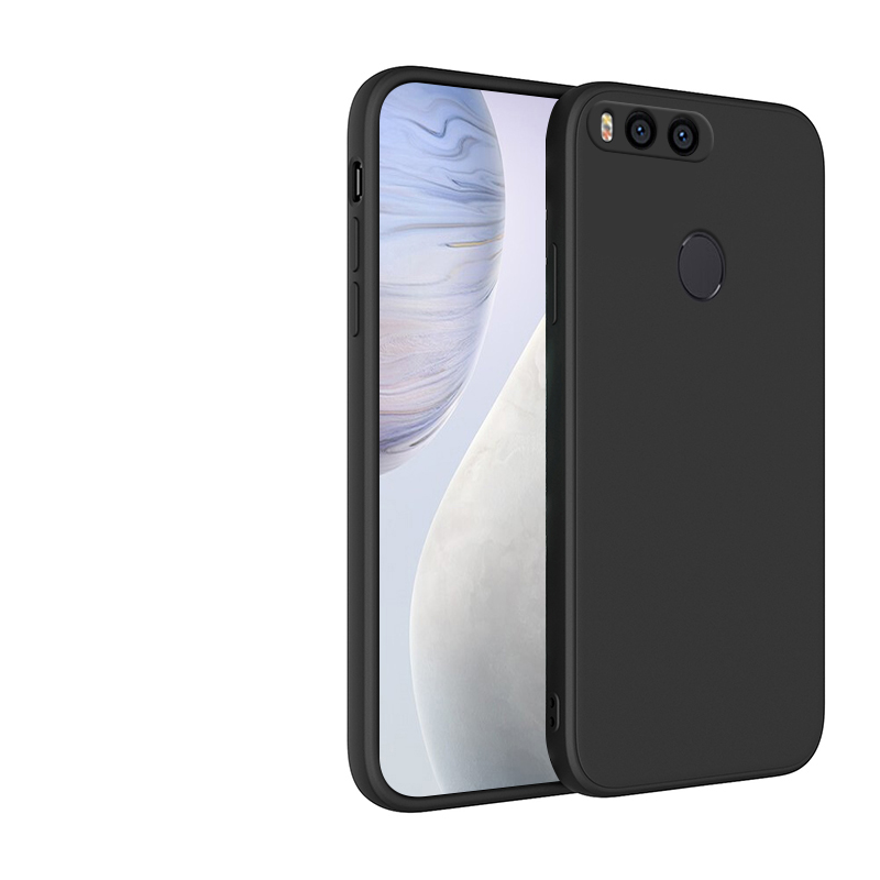 Xiaomi mi a1 a2 5x 6x用液体シリコンケース,ストレートエッジバックカバー,新品: Mi A1 Or 5X / Black