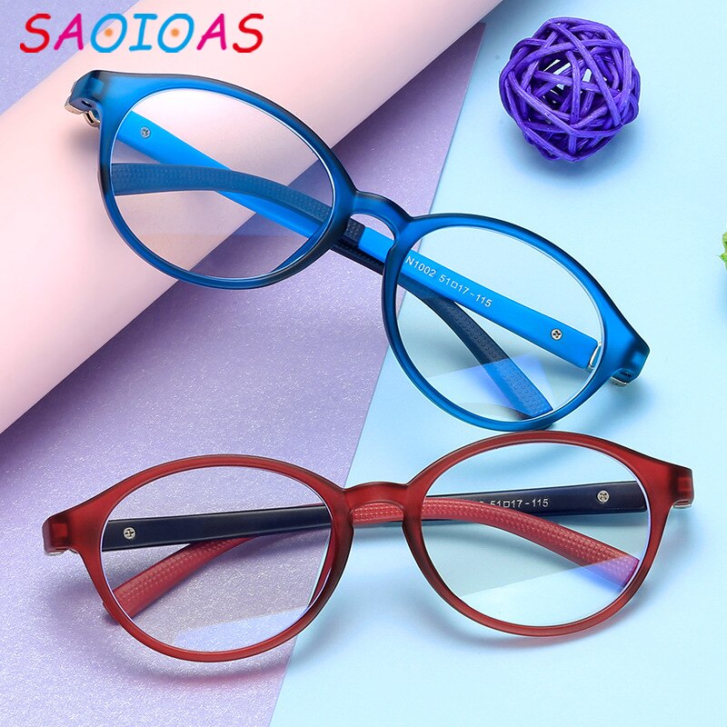 Children's Anti-Blu-ray Glasses Protect Children Reading Play Games Flat Glasses Goggles TR-90 360 rotation Frame