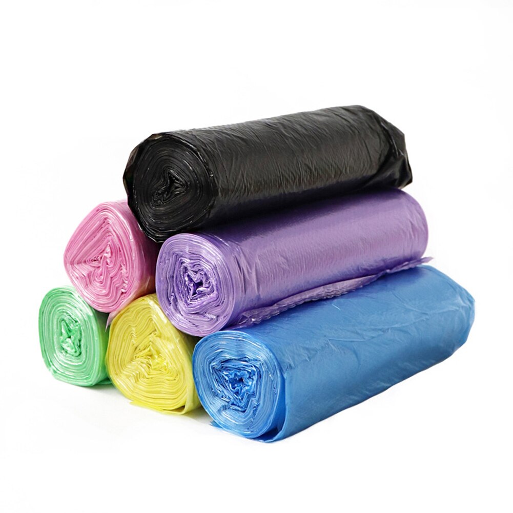 Household 5 Rolls Disposable Rubbish Bin Liner Plastic Garbage Bag Roll Cover Home Waste Trash Storage Container Garbage Bags