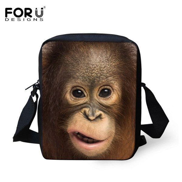 Famous Monkey Men Messenger Bags 3D Zoo Aniamal Man Mini Crossbody Bags Brand Casual Male Travel Bag: 5612E