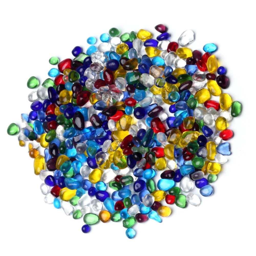 Gravier en verre coloré 500g 3-5mm, cristal pierres glacées, ornement d'aquarium décoratif, pot de fleurs: Default Title