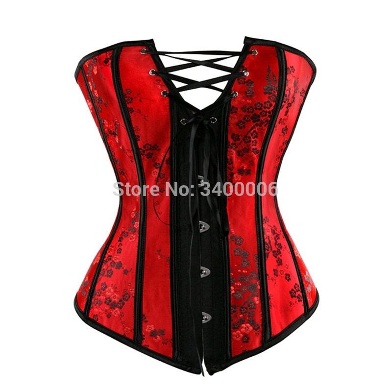 Caudutas Sexy Black Red Corsets and Bustiers Lace Up Corset Top For Wedding Dress Plus Size Embroider Overbust Burlesque 6xl: 6180red / XXL
