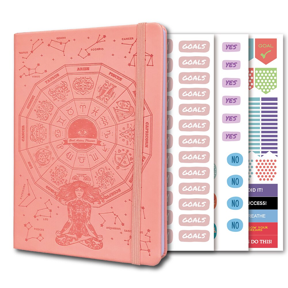 2022 Dagelijkse Doel Planner Undated Agenda Wekelijkse Maandelijkse Kalender Organisator Notebook Productiviteit: pink