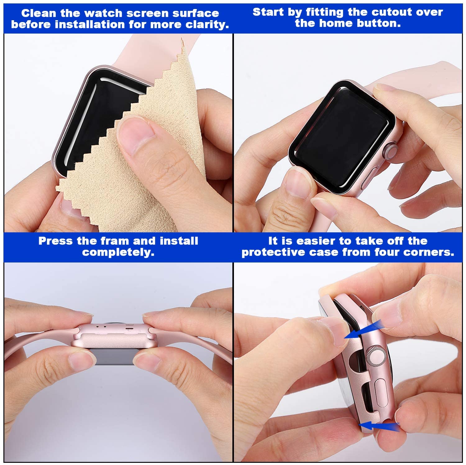 Case Voor Apple Horloge 6 Se 5 4 44Mm 40Mm Metal Bumper Cover Met Glas Protector Film Voor iwatch Serie 3 2 38Mm 42Mm Accessoires