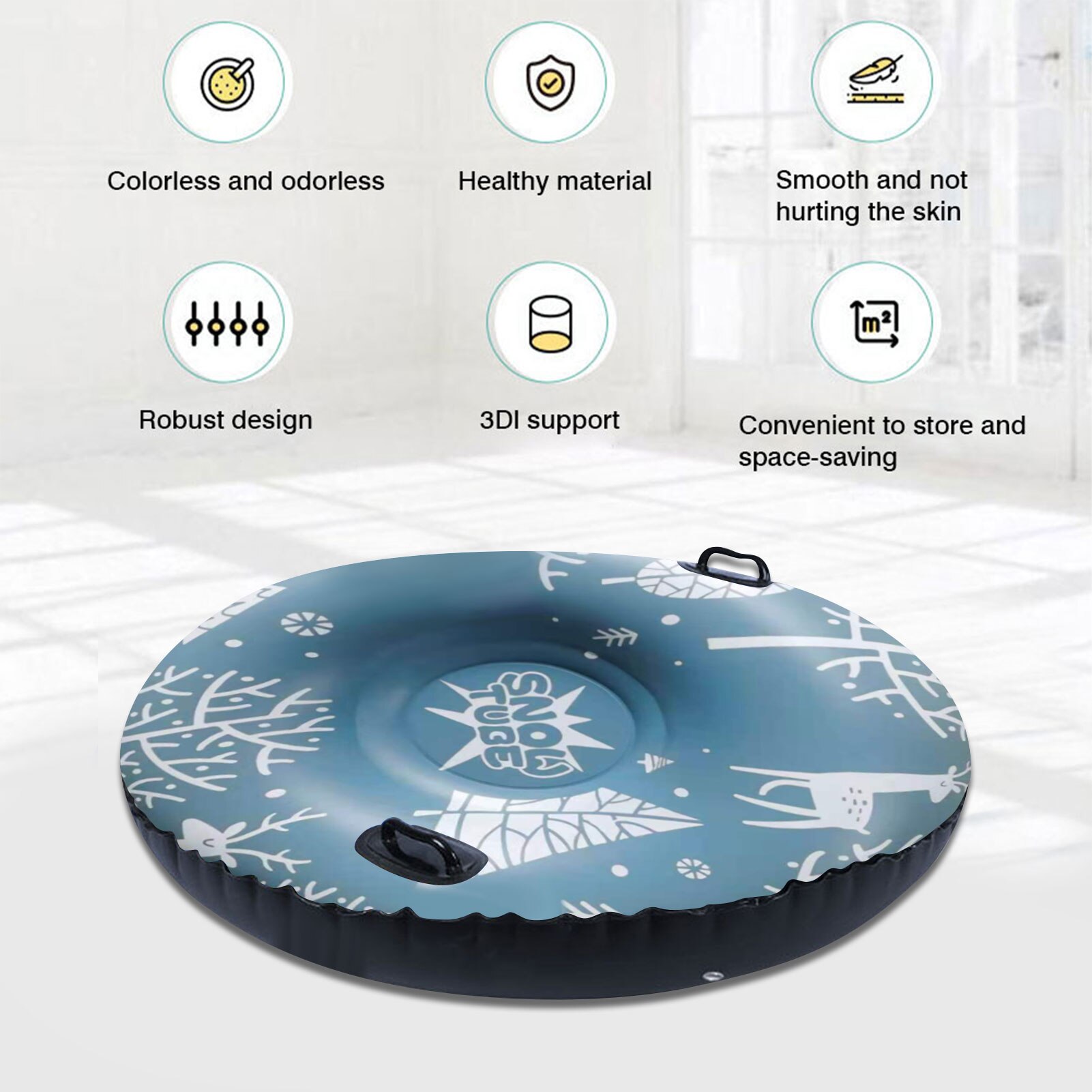 Schnee Badewanne Verdickt Schnee Schlitten Übergroßen 47 Zoll Aufblasbare Schnee Ring Für freundlicher freundlicher Erwachsene Kalt-beständig Material Ski Ring