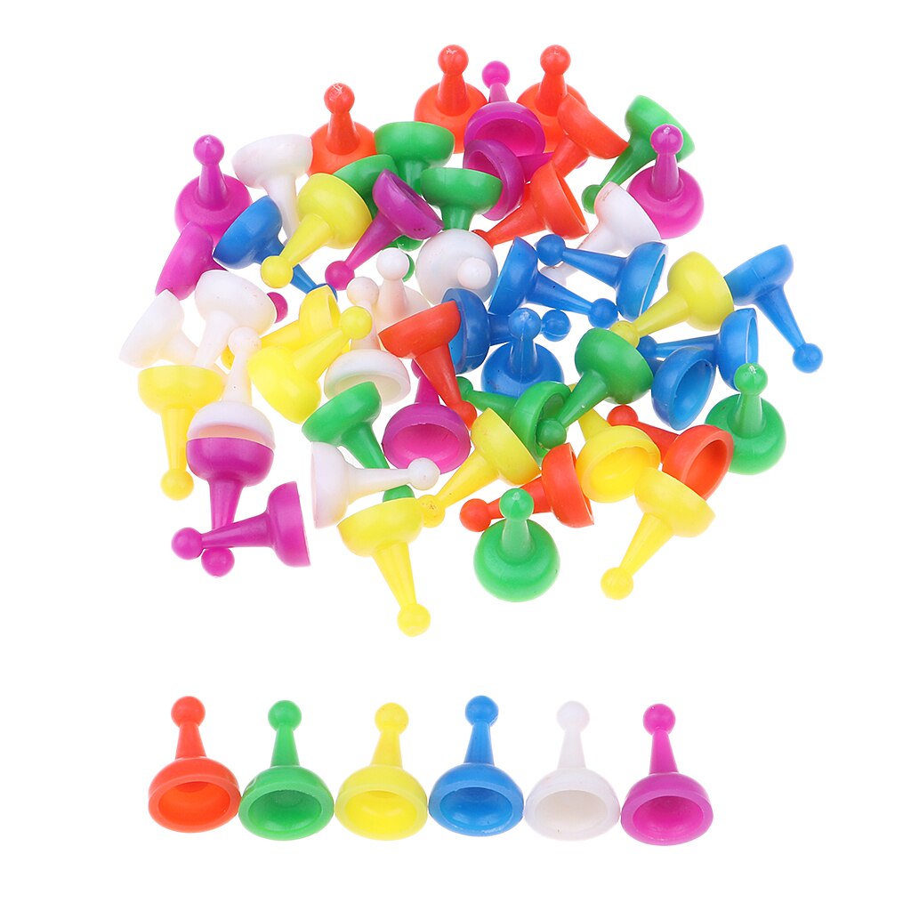 60x Colorful Plastic Chess Pieces for Checkers Game Toys Entertainment Fun 20mm
