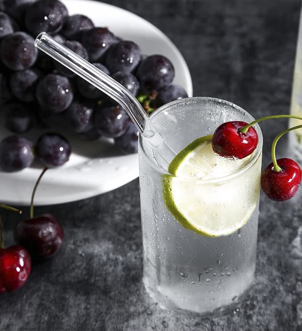Opakovane použiteľné sklenené slamky smoothie slamka na pitie na mliečne kokteily mrazené nápoje sada slamiek na nápoje