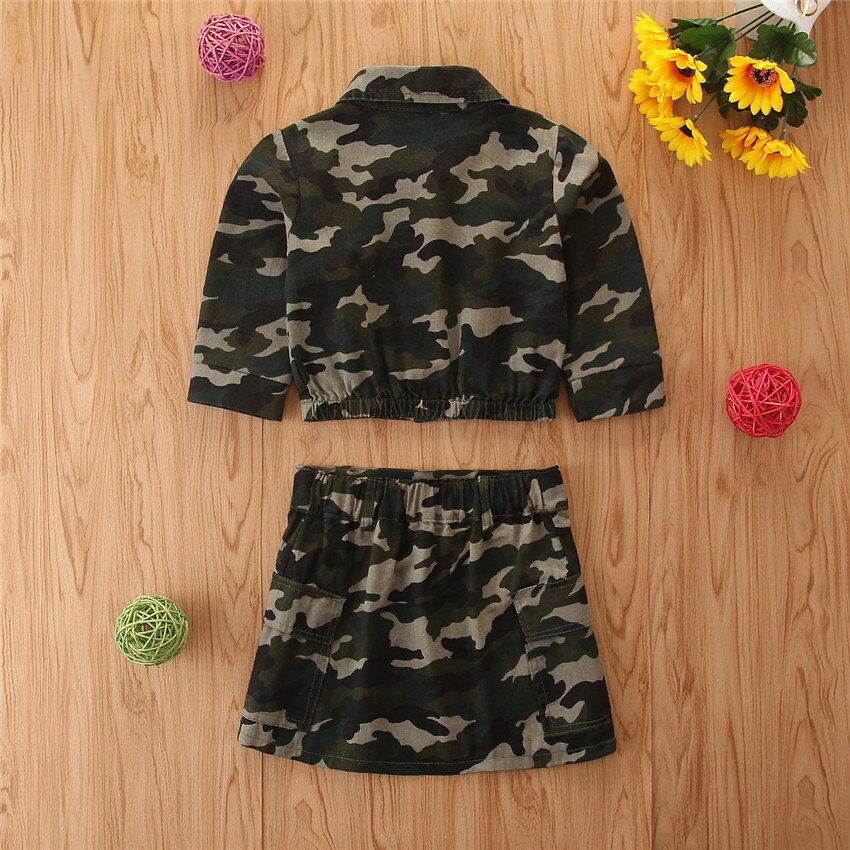 Ensemble de vêtements pour bébé fille en coton russe, t-shirt à épaules dénudées + pantalon camouflage, ensemble de 2 pièces pour bébé: 4 / 2t