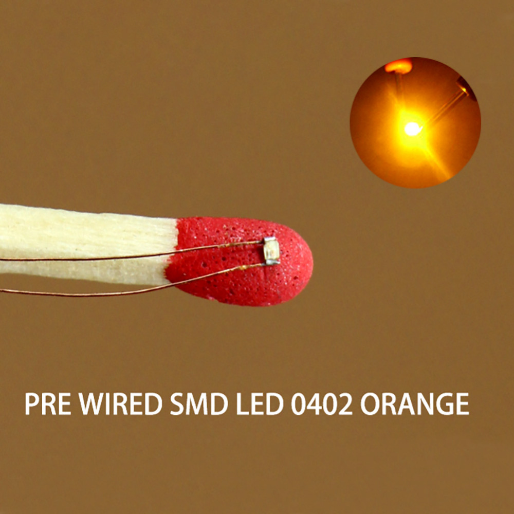 C0402 40pcs Pre-soldered micro 0.1mm Copper Wired 0402 SMD Led Light Different Colors RED ORANGE BLUE YELLOW GREEN