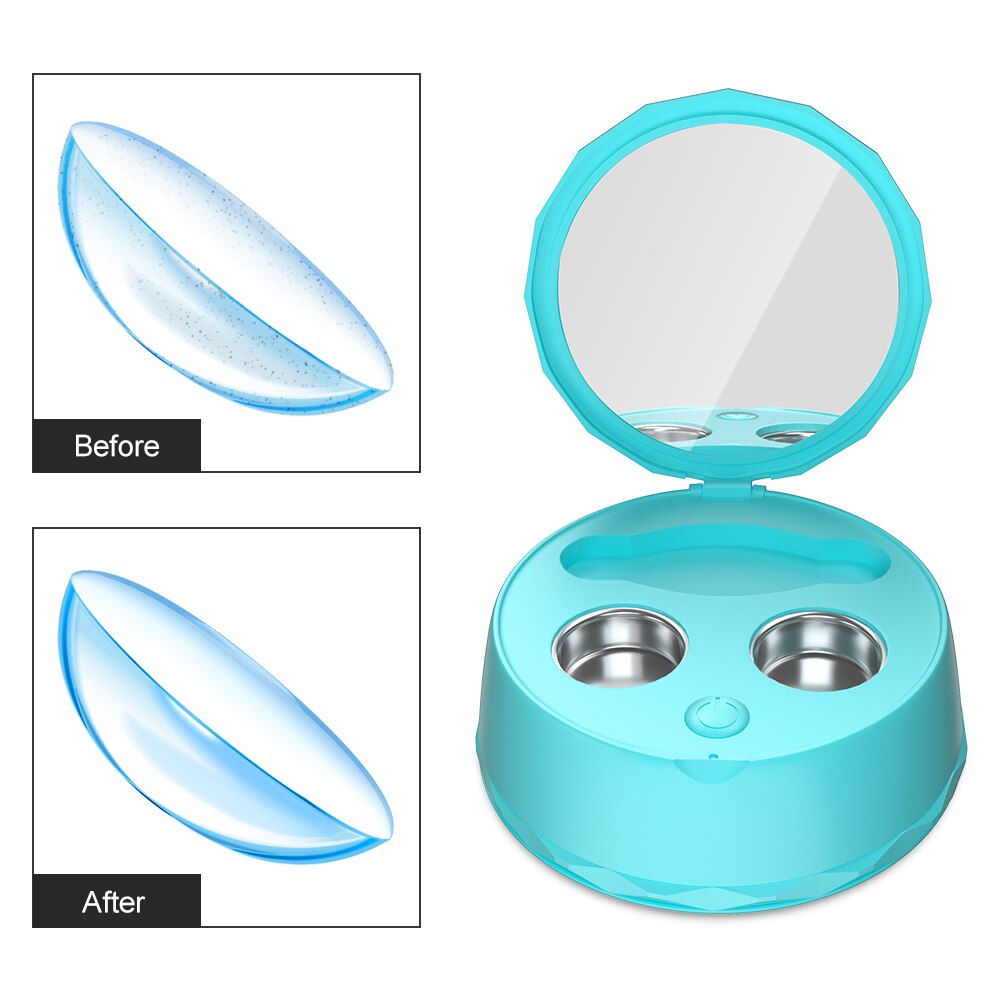 Daglig brug ultralydsrenser kontaktlinse 58000hz højfrekvent automatisk mini ultralyds vaskemaskine kontaktlinser rengøringsanordning