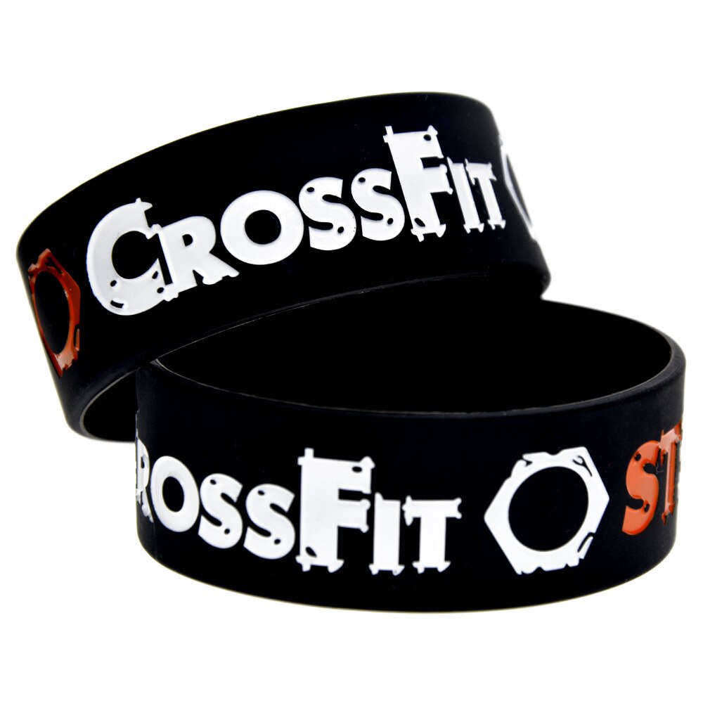 Cinturino in silicone OBH 25 pezzi CrossFit Steampunk largo un pollice nero per lo sport