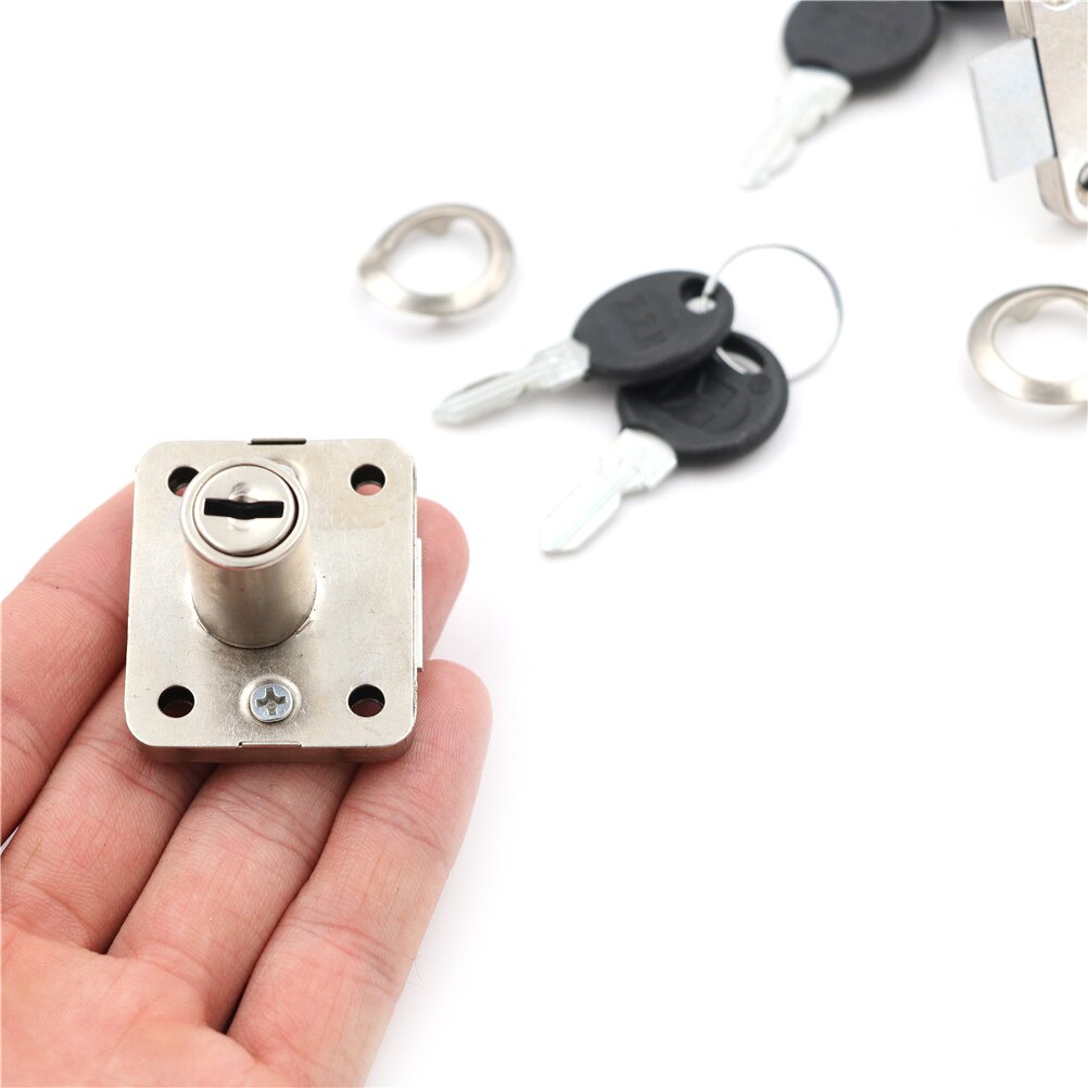 1Set (1pcs Locks With 2pcs Keys) Desk Drawer Dead Bolt Lock For Drawers Box Cabinet Cupboards Panel Two Keys Easy Installation