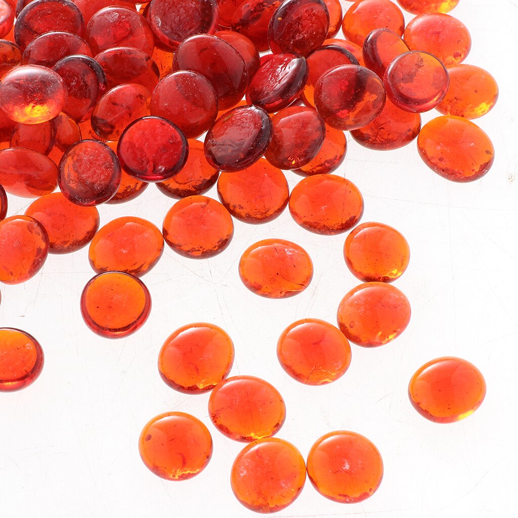 100xSolid Marbles Fishtank Pebbles for Tank ,Table Scatter Decor,Orange